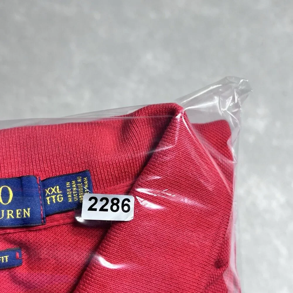 Polo Ralph Lauren Polo Mens XXL Black Red Smooth Cotton Pony Short Sleeve Shirt
